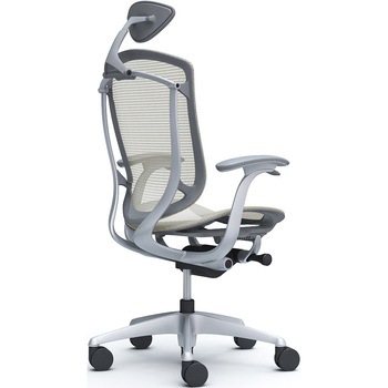 コンテッサセコンダ、固定肘、可動ヘッド、座メッシュ、ハンガー無、ランバー無、グレーB、シルバー、脚シルバー、ウレタン - オカムラ(岡村製作所)