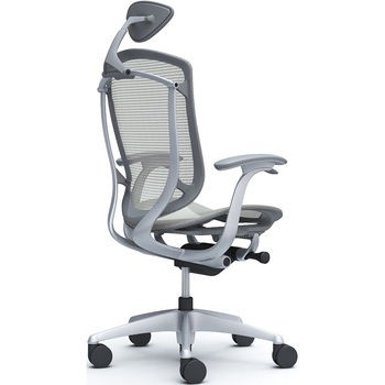 コンテッサセコンダ、固定肘、可動ヘッド、座メッシュ、ハンガー無、ランバー無、グレーB、シルバー、脚シルバー、ウレタン - オカムラ(岡村製作所)