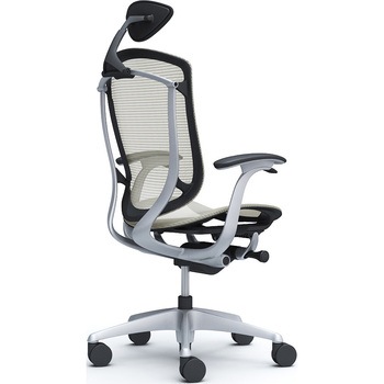 コンテッサセコンダ、固定肘、可動ヘッド、座メッシュ、ハンガー無、ランバー無、ブラックB、シルバー、脚シルバー、ウレタン オカムラ(岡村製作所)