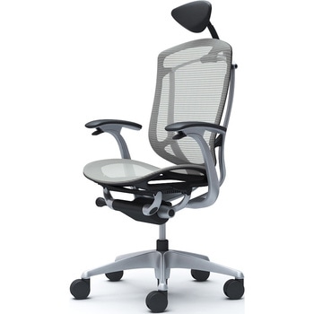 コンテッサセコンダ、固定肘、可動ヘッド、座メッシュ、ハンガー無、ランバー無、ブラックB、シルバー、脚シルバー、ウレタン オカムラ(岡村製作所)