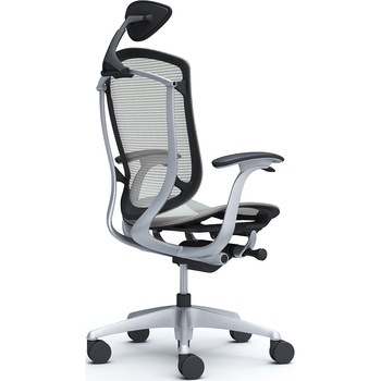 コンテッサセコンダ、固定肘、可動ヘッド、座メッシュ、ハンガー無、ランバー無、ブラックB、シルバー、脚シルバー、ウレタン オカムラ(岡村製作所)