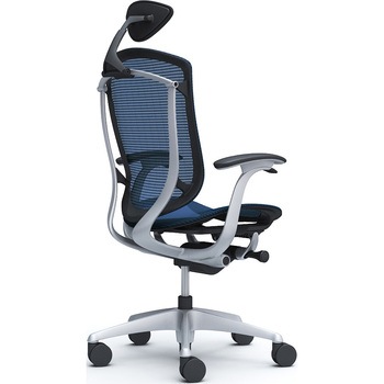 コンテッサセコンダ、固定肘、可動ヘッド、座メッシュ、ハンガー無、ランバー無、ブラックB、シルバー、脚シルバー、ウレタン オカムラ(岡村製作所)