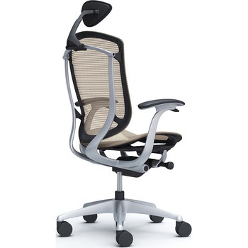 コンテッサセコンダ、固定肘、可動ヘッド、座メッシュ、ハンガー無、ランバー無、ブラックB、シルバー、脚シルバー、ウレタン オカムラ(岡村製作所)