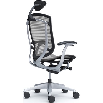 コンテッサセコンダ、固定肘、可動ヘッド、座メッシュ、ハンガー無、ランバー無、ブラックB、シルバー、脚シルバー、ウレタン オカムラ(岡村製作所)