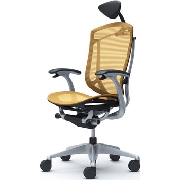 コンテッサセコンダ、固定肘、可動ヘッド、座メッシュ、ハンガー無、ランバー無、ブラックB、シルバー、脚シルバー、ウレタン オカムラ(岡村製作所)