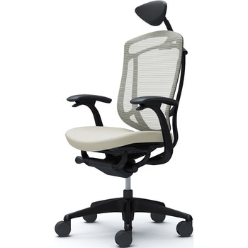 コンテッサセコンダ、固定肘、可動ヘッド、座クッション、ハンガー無、ランバー無、ブラックB、ブラック、脚ブラック、ウレタン - オカムラ(岡村製作所)