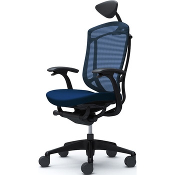 コンテッサセコンダ、固定肘、可動ヘッド、座クッション、ハンガー無、ランバー無、ブラックB、ブラック、脚ブラック、ウレタン - オカムラ(岡村製作所)