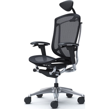 コンテッサセコンダ、可動肘、可動ヘッド、座メッシュ、ハンガー無、ランバー無、ブラックB、ポリッシュ、脚ポリッシュ、ウレタン オカムラ(岡村製作所)