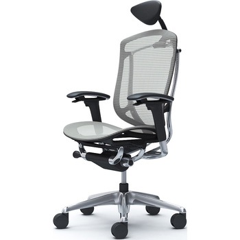 コンテッサセコンダ、可動肘、可動ヘッド、座メッシュ、ハンガー無、ランバー無、ブラックB、ポリッシュ、脚ポリッシュ、ウレタン オカムラ(岡村製作所)