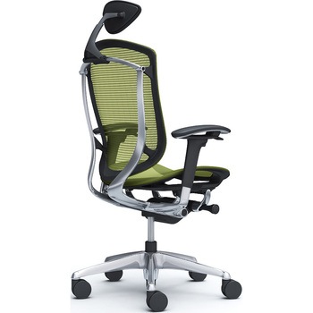 コンテッサセコンダ、可動肘、可動ヘッド、座メッシュ、ハンガー無、ランバー無、ブラックB、ポリッシュ、脚ポリッシュ、ウレタン オカムラ(岡村製作所)