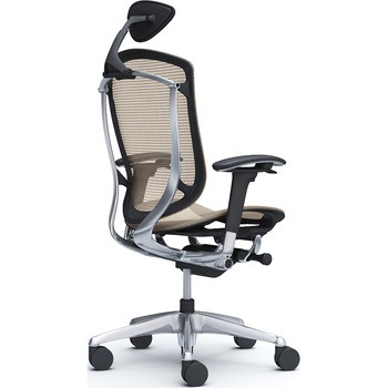 コンテッサセコンダ、可動肘、可動ヘッド、座メッシュ、ハンガー無、ランバー無、ブラックB、ポリッシュ、脚ポリッシュ、ウレタン オカムラ(岡村製作所)