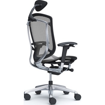 コンテッサセコンダ、可動肘、可動ヘッド、座メッシュ、ハンガー無、ランバー無、ブラックB、ポリッシュ、脚ポリッシュ、ウレタン オカムラ(岡村製作所)