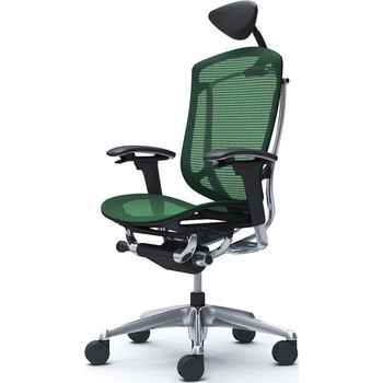 コンテッサセコンダ、可動肘、可動ヘッド、座メッシュ、ハンガー無、ランバー無、ブラックB、ポリッシュ、脚ポリッシュ、ウレタン オカムラ(岡村製作所)