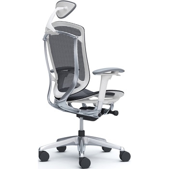 コンテッサセコンダ、可動肘、可動ヘッド、座メッシュ、ハンガー無、ランバー無、ホワイトB、ポリッシュ、脚ポリッシュ、ウレタン - オカムラ(岡村製作所)