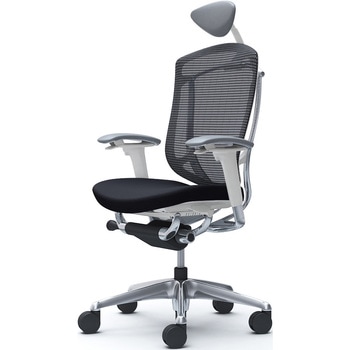 コンテッサセコンダ、可動肘、可動ヘッド、座クッション、ハンガー無、ランバー無、ホワイトB、ポリッシュ、脚ポリッシュ、ウレタン オカムラ(岡村製作所)