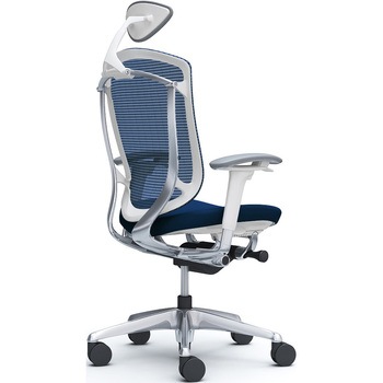 コンテッサセコンダ、可動肘、可動ヘッド、座クッション、ハンガー無、ランバー無、ホワイトB、ポリッシュ、脚ポリッシュ、ウレタン オカムラ(岡村製作所)