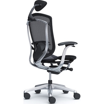 コンテッサセコンダ、固定肘、可動ヘッド、座メッシュ、ハンガー無、ランバー付、ブラックB、ポリッシュ、脚ポリッシュ、ウレタン - オカムラ(岡村製作所)