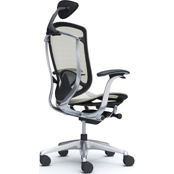 コンテッサセコンダ、固定肘、可動ヘッド、座メッシュ、ハンガー無、ランバー付、ブラックB、ポリッシュ、脚ポリッシュ、ウレタン - オカムラ(岡村製作所)