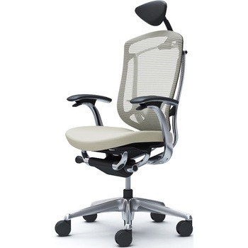 コンテッサセコンダ、固定肘、可動ヘッド、座クッション、ハンガー無、ランバー付、ブラックB、ポリッシュ、脚ポリッシュ、ウレタン - オカムラ(岡村製作所)