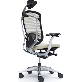 コンテッサセコンダ、固定肘、可動ヘッド、座クッション、ハンガー無、ランバー付、ブラックB、ポリッシュ、脚ポリッシュ、ウレタン - オカムラ(岡村製作所)