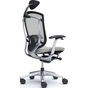 コンテッサセコンダ、固定肘、可動ヘッド、座クッション、ハンガー無、ランバー付、ブラックB、ポリッシュ、脚ポリッシュ、ウレタン - オカムラ(岡村製作所)