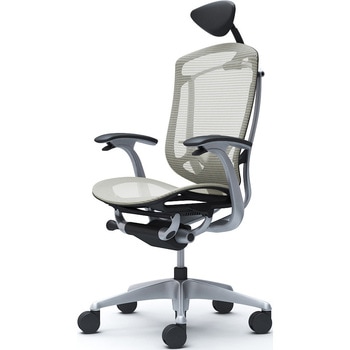 コンテッサセコンダ、固定肘、可動ヘッド、座メッシュ、ハンガー無、ランバー付、ブラックB、シルバー、脚シルバー、ウレタン - オカムラ(岡村製作所)