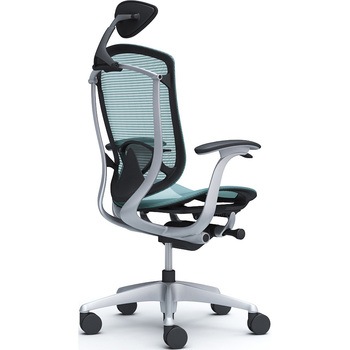 コンテッサセコンダ、固定肘、可動ヘッド、座メッシュ、ハンガー無、ランバー付、ブラックB、シルバー、脚シルバー、ウレタン オカムラ(岡村製作所)