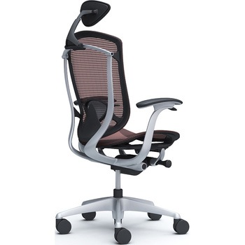 コンテッサセコンダ、固定肘、可動ヘッド、座メッシュ、ハンガー無、ランバー付、ブラックB、シルバー、脚シルバー、ウレタン オカムラ(岡村製作所)