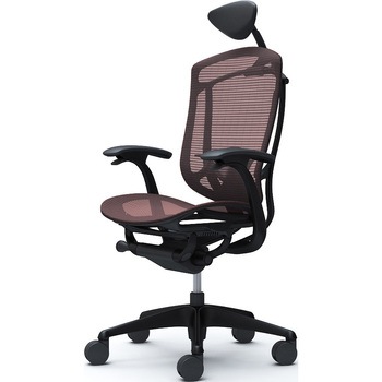 コンテッサセコンダ、固定肘、可動ヘッド、座メッシュ、ハンガー無、ランバー付、ブラックB、ブラック、脚ブラック、ウレタン オカムラ(岡村製作所)