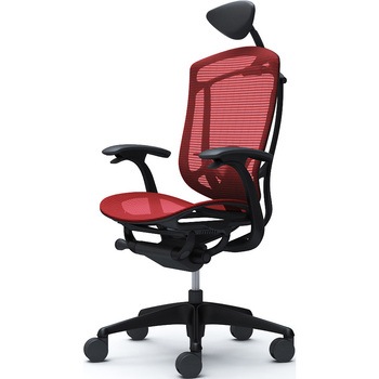 コンテッサセコンダ、固定肘、可動ヘッド、座メッシュ、ハンガー無、ランバー付、ブラックB、ブラック、脚ブラック、ウレタン オカムラ(岡村製作所)