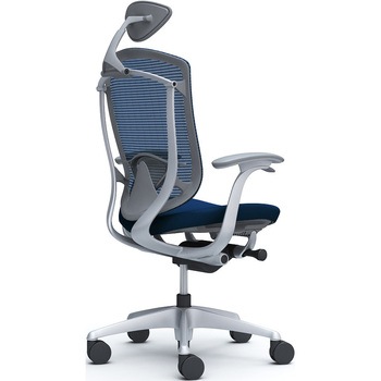 コンテッサセコンダ、固定肘、可動ヘッド、座クッション、ハンガー無、ランバー付、グレーB、シルバー、脚シルバー、ウレタン オカムラ(岡村製作所)