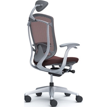 コンテッサセコンダ、固定肘、可動ヘッド、座クッション、ハンガー無、ランバー付、グレーB、シルバー、脚シルバー、ウレタン オカムラ(岡村製作所)