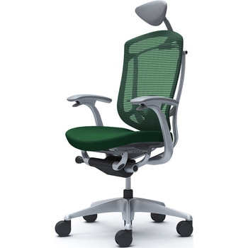 コンテッサセコンダ、固定肘、可動ヘッド、座クッション、ハンガー無、ランバー付、グレーB、シルバー、脚シルバー、ウレタン オカムラ(岡村製作所)