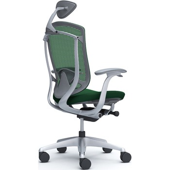 コンテッサセコンダ、固定肘、可動ヘッド、座クッション、ハンガー無、ランバー付、グレーB、シルバー、脚シルバー、ウレタン オカムラ(岡村製作所)