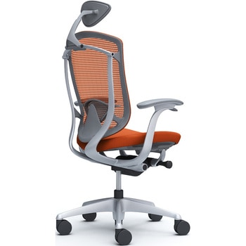 コンテッサセコンダ、固定肘、可動ヘッド、座クッション、ハンガー無、ランバー付、グレーB、シルバー、脚シルバー、ウレタン オカムラ(岡村製作所)