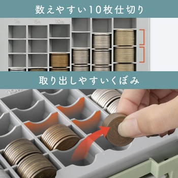 ポータブルキャッシュケース ライトグリーン - カール事務器