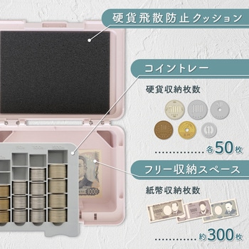 ポータブルキャッシュケース ピンク カール事務器