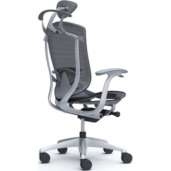 コンテッサセコンダ、固定肘、可動ヘッド、座メッシュ、ハンガー付、ランバー付、グレーB、シルバー、脚シルバー、ウレタン - オカムラ(岡村製作所)