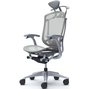 コンテッサセコンダ、固定肘、可動ヘッド、座メッシュ、ハンガー付、ランバー付、グレーB、シルバー、脚シルバー、ウレタン - オカムラ(岡村製作所)