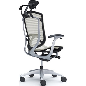 コンテッサセコンダ、固定肘、可動ヘッド、座メッシュ、ハンガー付、ランバー無、ブラックB、シルバー、脚シルバー、ウレタン オカムラ(岡村製作所)