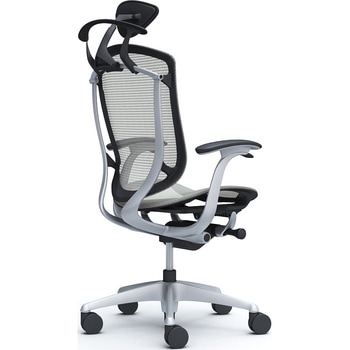 コンテッサセコンダ、固定肘、可動ヘッド、座メッシュ、ハンガー付、ランバー無、ブラックB、シルバー、脚シルバー、ウレタン オカムラ(岡村製作所)