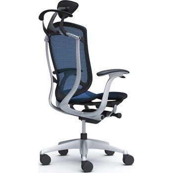 コンテッサセコンダ、固定肘、可動ヘッド、座メッシュ、ハンガー付、ランバー無、ブラックB、シルバー、脚シルバー、ウレタン オカムラ(岡村製作所)