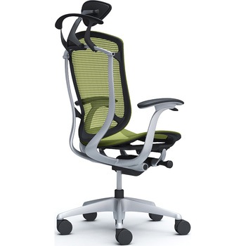 コンテッサセコンダ、固定肘、可動ヘッド、座メッシュ、ハンガー付、ランバー無、ブラックB、シルバー、脚シルバー、ウレタン オカムラ(岡村製作所)