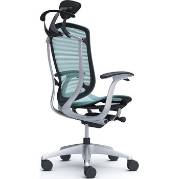 コンテッサセコンダ、固定肘、可動ヘッド、座メッシュ、ハンガー付、ランバー無、ブラックB、シルバー、脚シルバー、ウレタン オカムラ(岡村製作所)