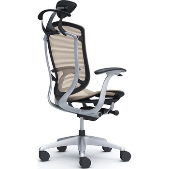 コンテッサセコンダ、固定肘、可動ヘッド、座メッシュ、ハンガー付、ランバー無、ブラックB、シルバー、脚シルバー、ウレタン オカムラ(岡村製作所)