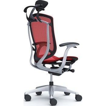 コンテッサセコンダ、固定肘、可動ヘッド、座メッシュ、ハンガー付、ランバー無、ブラックB、シルバー、脚シルバー、ウレタン オカムラ(岡村製作所)