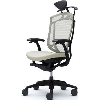 コンテッサセコンダ、固定肘、可動ヘッド、座クッション、ハンガー付、ランバー無、ブラックB、ブラック、脚ブラック、ウレタン - オカムラ(岡村製作所)