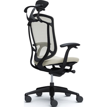 コンテッサセコンダ、固定肘、可動ヘッド、座クッション、ハンガー付、ランバー無、ブラックB、ブラック、脚ブラック、ウレタン - オカムラ(岡村製作所)