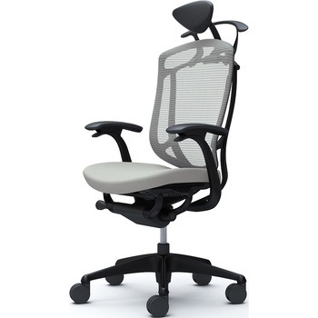 コンテッサセコンダ、固定肘、可動ヘッド、座クッション、ハンガー付、ランバー無、ブラックB、ブラック、脚ブラック、ウレタン - オカムラ(岡村製作所)