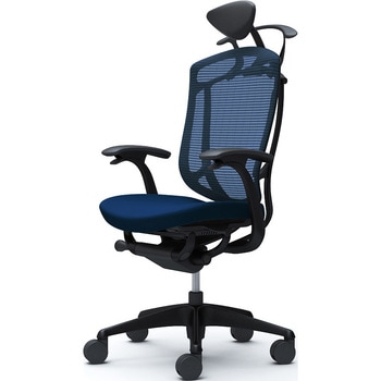 コンテッサセコンダ、固定肘、可動ヘッド、座クッション、ハンガー付、ランバー無、ブラックB、ブラック、脚ブラック、ウレタン - オカムラ(岡村製作所)